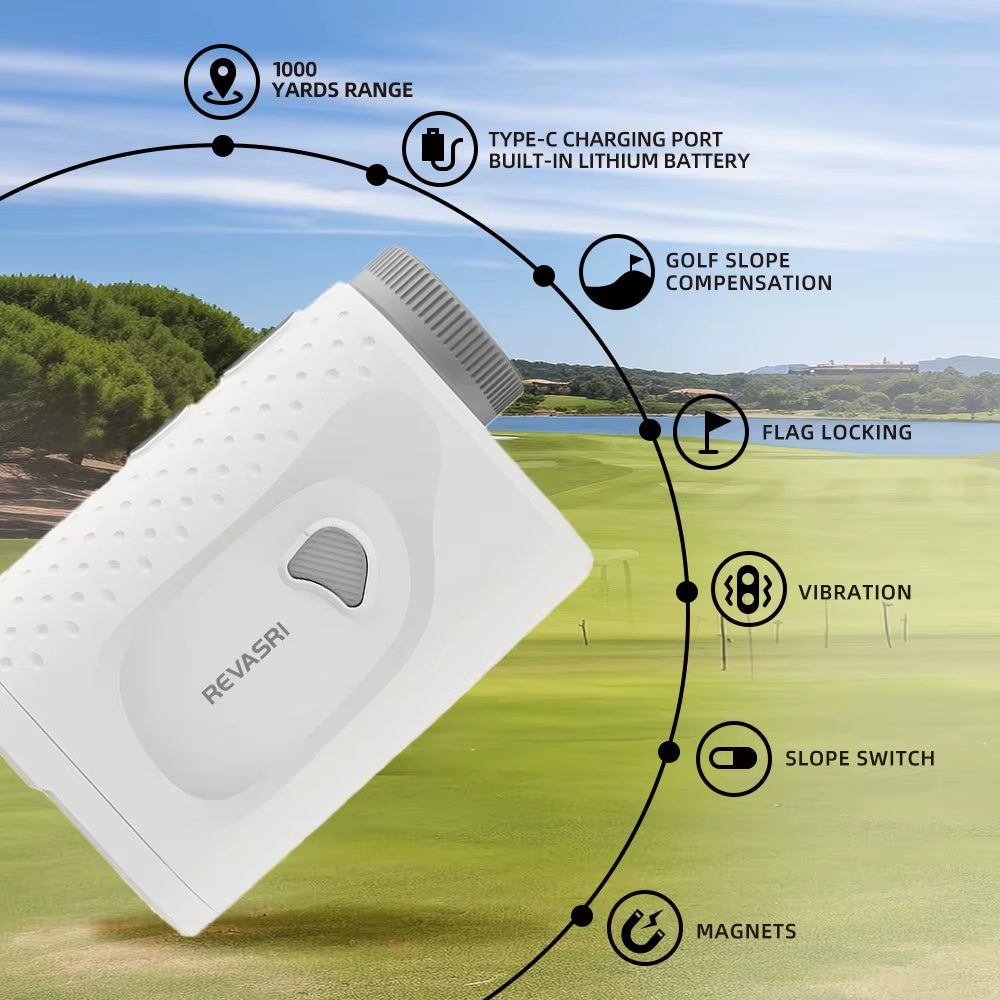 New Golf Rangefinder with Slope Switch 1000Yards Range Finder Golfing 6X Magnification Flag Pole Locking Vibration Magnet Stripe