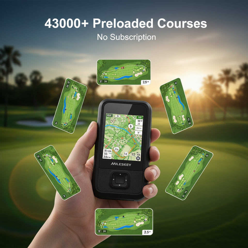 Genesonic Pro 2-In-1 Magnetic Golf Speaker, Detachable GPS Rangefinder, 3-In Touchscreen, 43K+ Courses, No Subscription