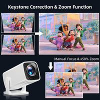 Mini Projector 4K Support 1080P 270° Rotation