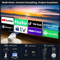 Mini Projector 4K Support 1080P 270° Rotation