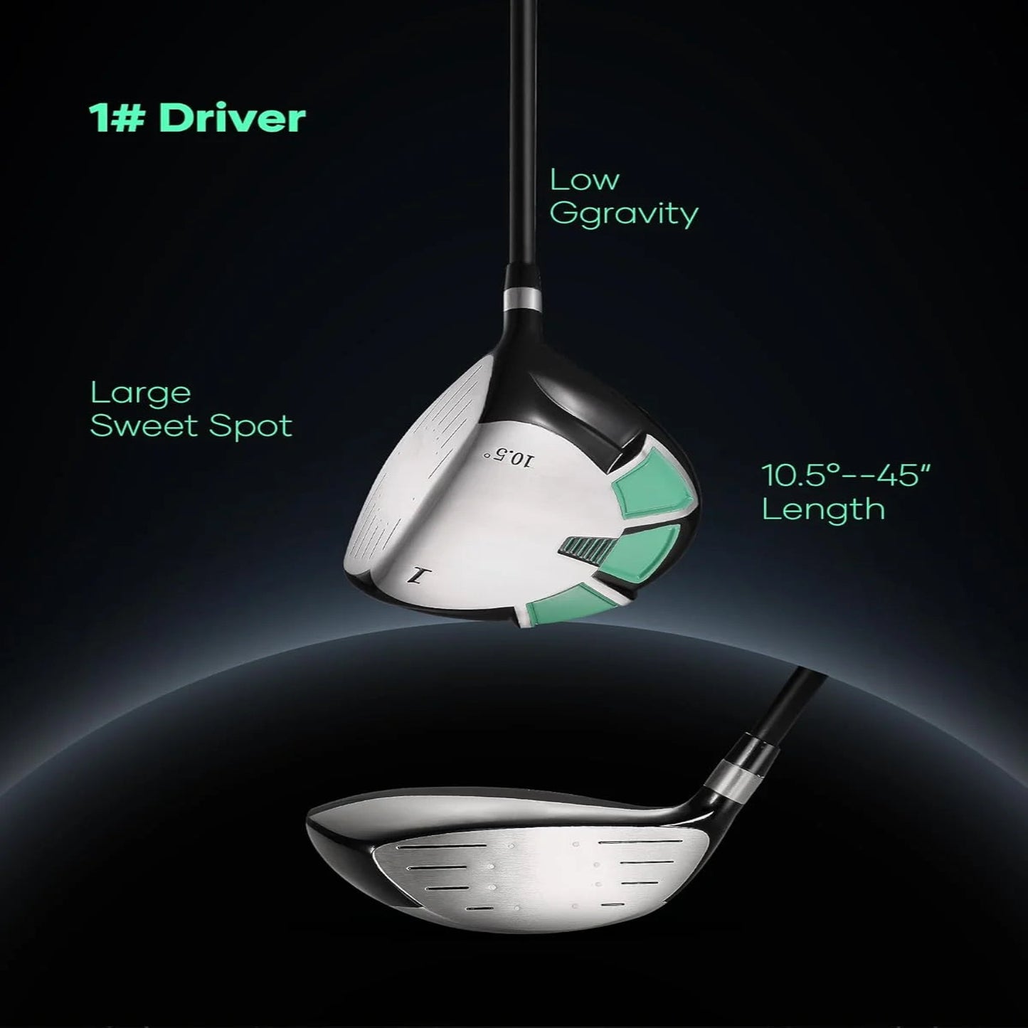 Golf Club Set 9 Piece Complete Golf Set for Right Handed with Stand Bag and 3 Bonus Head Covers