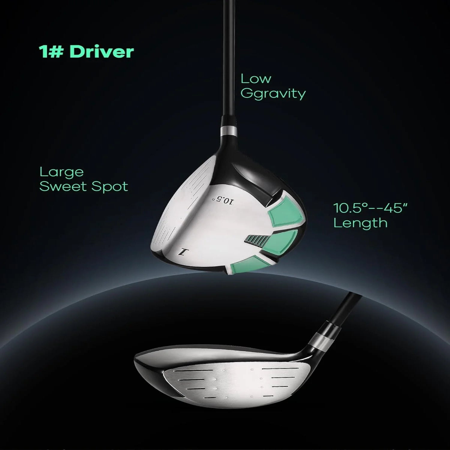 Golf Club Set 9 Piece Complete Golf Set for Right Handed with Stand Bag and 3 Bonus Head Covers