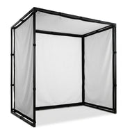 DIY Golf Simulator Impact Screen Frame Enclosure Kit Set, Use with Simulators, Durable Fabric with Velcro, Reinforced Black Border, 9.8'X9.8'X4.9' — Studio Shot