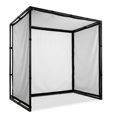 DIY Golf Simulator Impact Screen Frame Enclosure Kit Set, Use with Simulators, Durable Fabric with Velcro, Reinforced Black Border, 9.8'X9.8'X4.9'