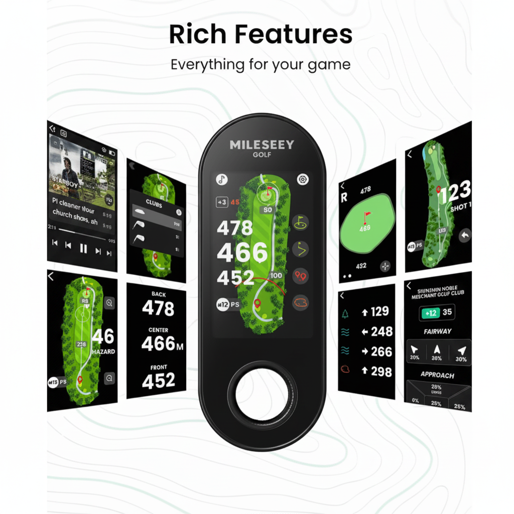 Genesonic Pro 2-In-1 Magnetic Golf Speaker, Detachable GPS Rangefinder, 3-In Touchscreen, 43K+ Courses, No Subscription